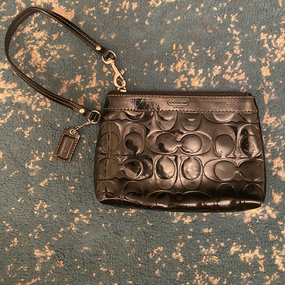 Patent Leather Coach Wristlet